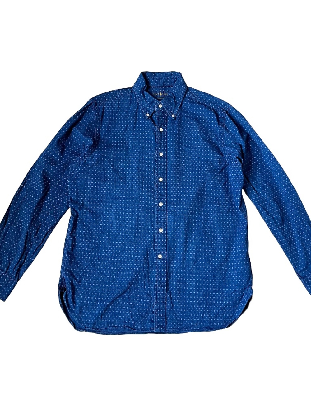 Polo Ralph Lauren Indigo Oxford Shirt Blue Geometric Print